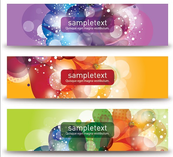 Set Of Vector Gorgeous Banners with Flourish Backgrounds