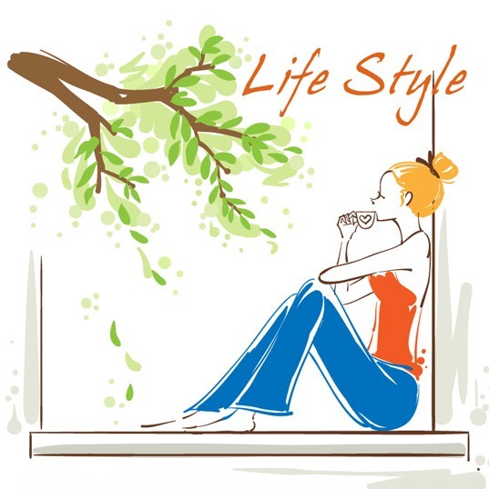 Vector Illustration Of Fashion City Girl Life Style 01