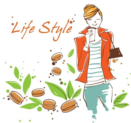 Vector Illustration Of Fashion City Girl Life Style 02