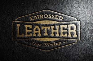 Leather Stamping Logo Mockup PSD