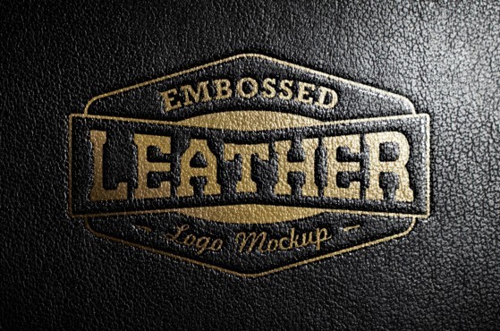 Leather Stamping Logo Mockup PSD
