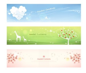 Set Of Vector Fresh Nature Banners