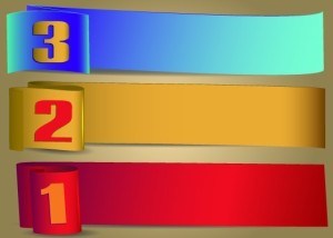 3 Colors Number Labels Vector