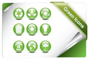 ECO Concept Green Icon Set Vector 01