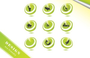 ECO Concept Green Icon Set Vector 02