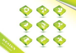 ECO Concept Green Icon Set Vector 03