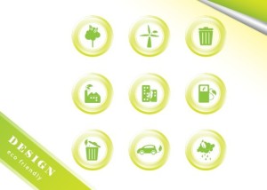 ECO Concept Green Icon Set Vector 04