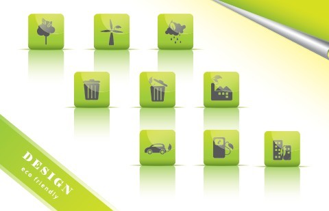 ECO Concept Green Icon Set Vector 05