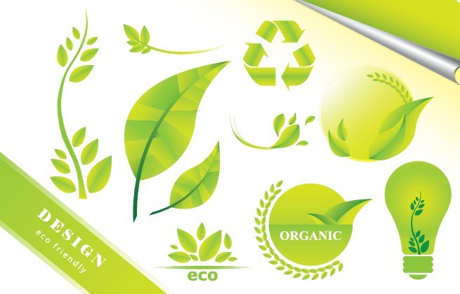 ECO Friendly Green Symbol Set Vector 02