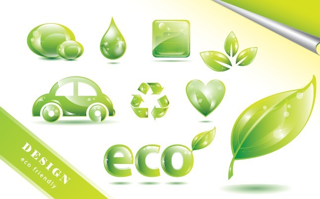 ECO Friendly Green Symbol Set Vector 04