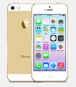 Gold iPhone 5S with iOS 7 PSD Template