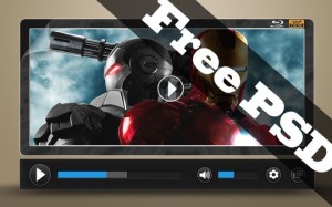 HD Black Video Player PSD