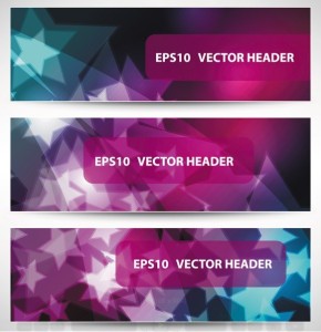 Set Of Vector Stylish Banners with Fantastic Stars Background