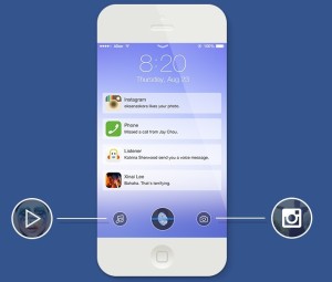 iPhone 6 with iOS 7 Lock Screen PSD Template