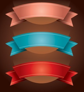 3 Elegant Vector Ribbons