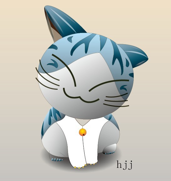 Cute 3D Cartoon Cat Vector 02