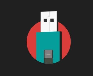 Flat USB Drive Icon PSD