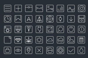 Pictogram Line Icon Set PSD