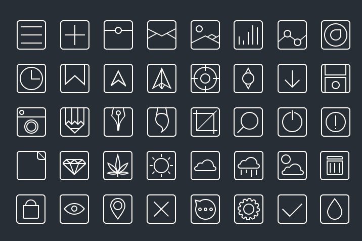 Pictogram Line Icon Set PSD