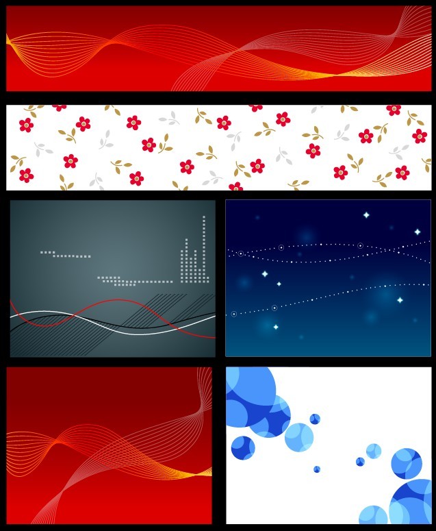 Set Of Abstract Curves Backgrounds Vector