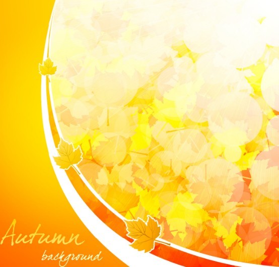 Shiny Autumn Maple Leaf Background Vector 02