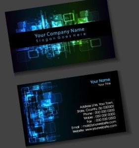 Dark Digital Business Card Design Vector