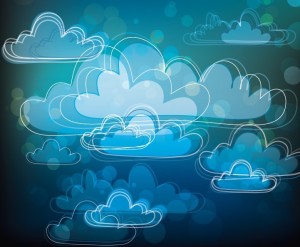 Hand Drawn Clouds Background Vector