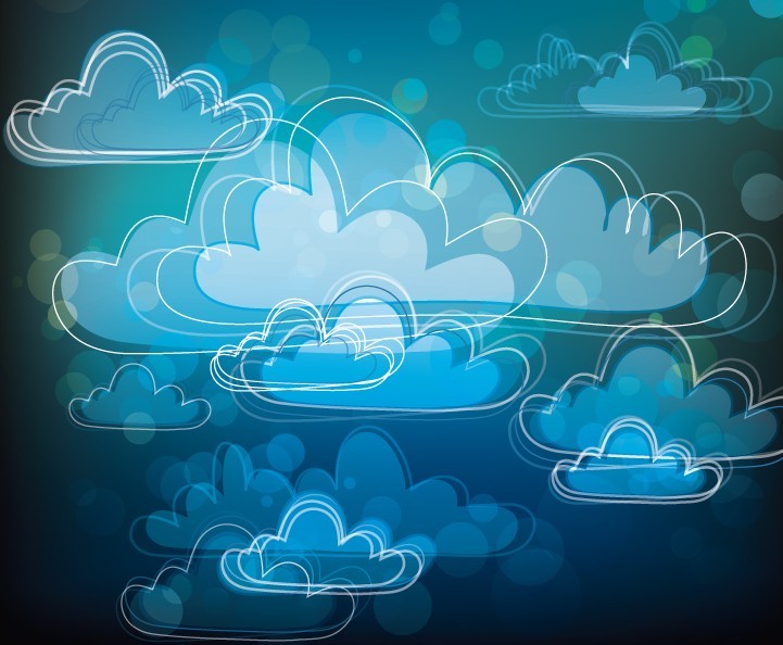 Hand Drawn Clouds Background Vector