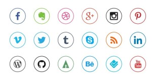 Mini Rounded Social Icon Set PSD