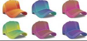 Set Of Colored Baseball Cap Templates Vector 02