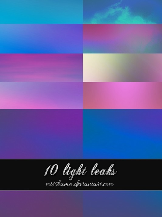 10 Large Light Leak Background Textures