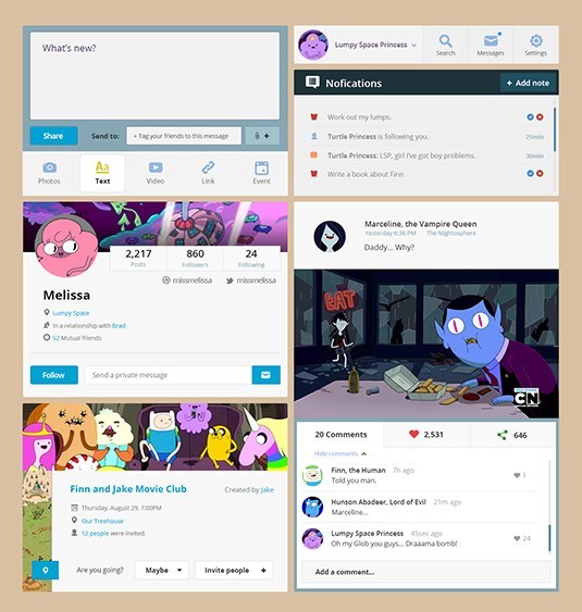 Adventure Time UI Kit PSD