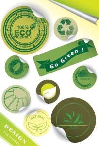 ECO Friendly Green Label Stickers Vector