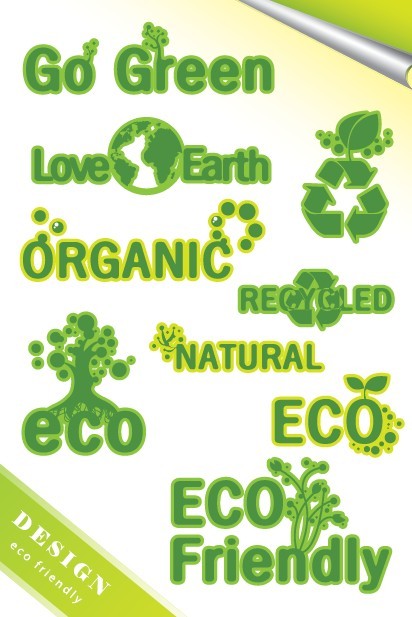 ECO Friendly Green Symbol Set Vector 05