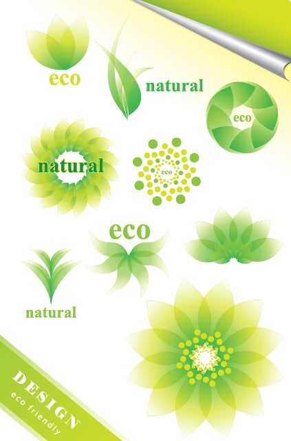 ECO Friendly Green Symbol Set Vector 06