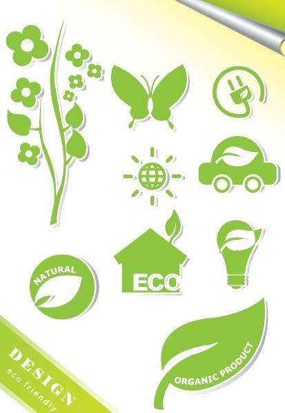ECO Friendly Green Symbol Set Vector 07