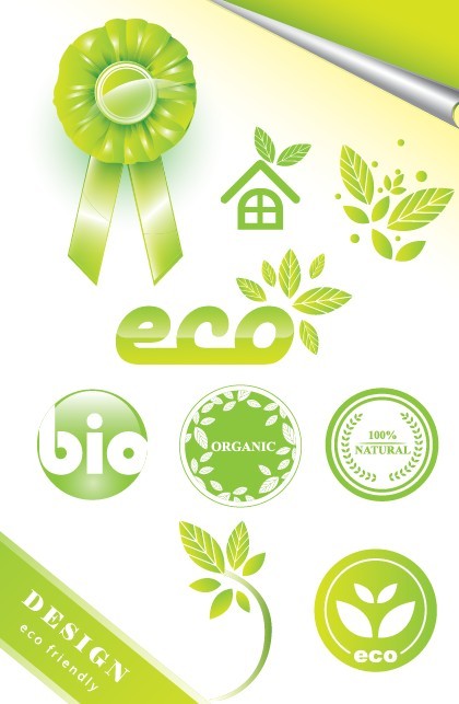 ECO Friendly Green Symbol Set Vector 08