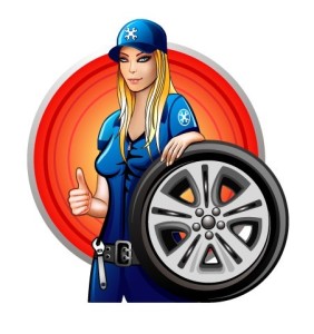 Female Auto Mechanic Vector Illustration