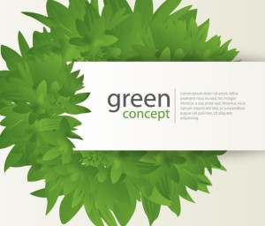 Go Green Concept Paper Label with Green Leaf Background Vector