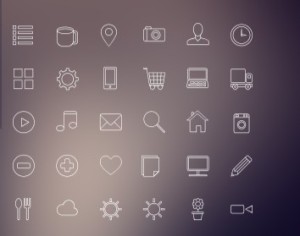 Simple Random Line Icons Pack PSD