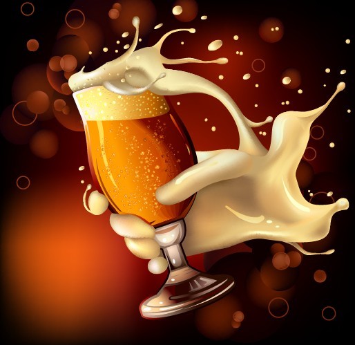 Vector Beer Splash Illustration 01