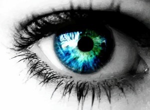 Female Blue Eye Makeup Vector