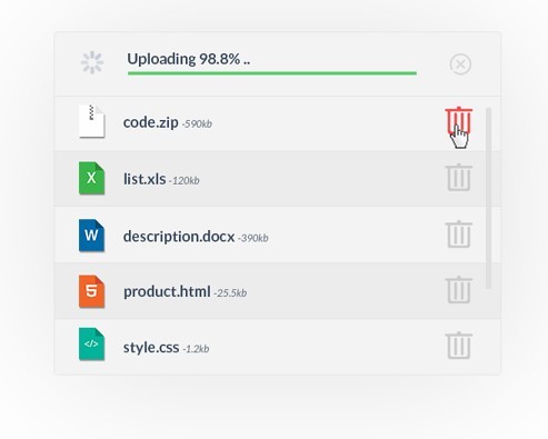 Flat Upload Box UI PSD