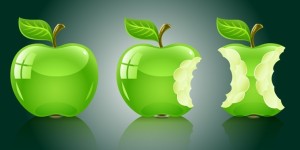 Glossy Green Apples Vector