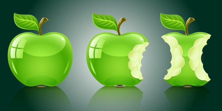 Glossy Green Apples Vector