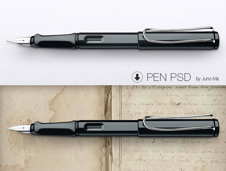 Realistic Pen Mockup PSD