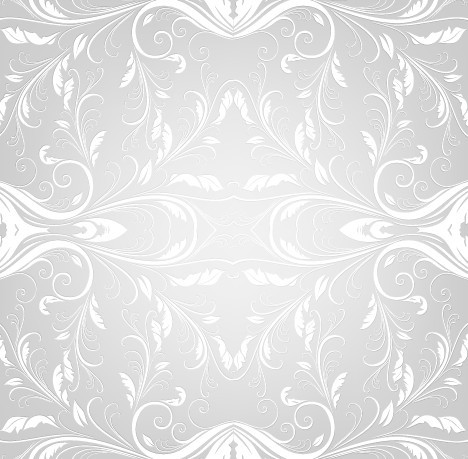 Seamless Bright Grey Classic Floral Pattern Vector