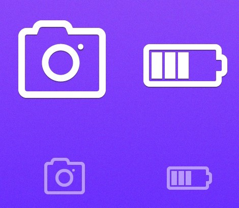 Simple Vector Camera and Battery Icon