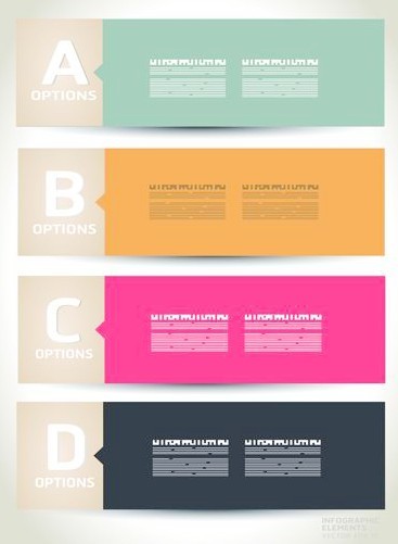 Vector Clean Paper Options Labels For Infographic Design