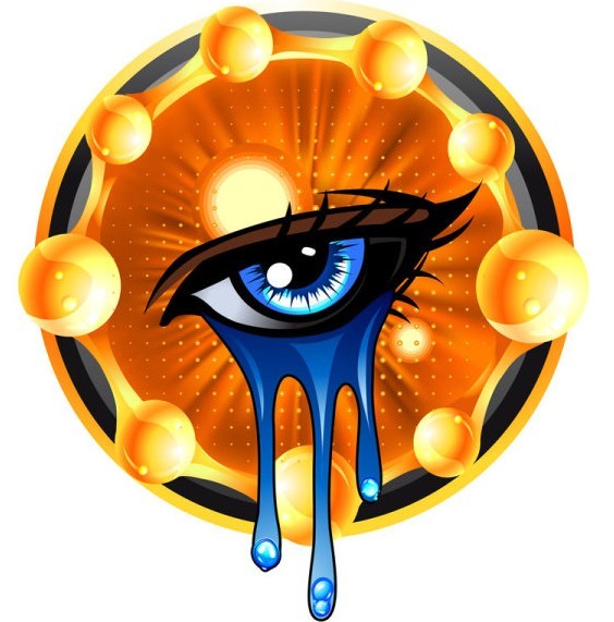 Crying Eyes Vector Illustration